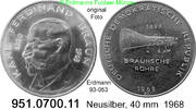 Fulda BRD DDR Nobelpreisträger Medaille Erdmann 93-053 Ferdinand Braun . 951.0700.11 -