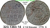 Altdeutschland Brandenburg-Ansbach 2 1/2 Kreuzer Slg. Wilm. 1137 . 323.1363.14 -