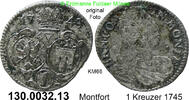 RDR Altdeutschland Montfort Österreich 1 Kreuzer KM66 Ernst 1734-1758 . 130.0032.13 -