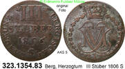 Altdeutschland Berg Herzotum III Stüber 3 Stüber AKS5 Berg, Herzogtum Maximilian Joseph 1799-1806 . 323.1354.83 -