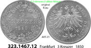 Altdeutschland Frankfurt 3 Kreuzer AKS 23 . 323.1467.12 -
