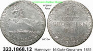 Altdeutschland Hannover 16 Gute Groschen AKS 66 . 323.1868.12 -