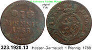 Hessen-Darmstadt 1 Pfennig Hoffm. 4010 . Ernst Ludwig 1678-1739 . 323.1920.13 -