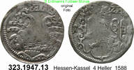 Hessen-Kassel 4 Heller Hoffm. 560 . Wilhelm IV. 1567-1592 . 323.1947.13 -