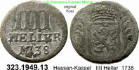 Hessen-Kassel 4 Heller Hoffm. 2048 . Friedrich I. 1730-1751 . 323.1949.13 -