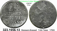 Hessen-Kassel 1/24 Taler Hoffm. 2400 . Friedrich II. 1706-1785 . 323.1956.13 -