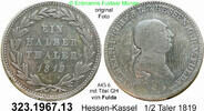 Hessen-Kassel mit Titel GH von Fulda 1/2 Taler AKS 6 . 323.1967.13 -
