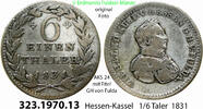 Hessen-Kassel mit Titel GH von Fulda 1/6 Taler AKS 24 . 323.1970.13 -