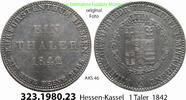 Hessen-Kassel AKS 46 . 323.1980.23 1 Taler 1842 ss