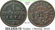 Brandenburg-Preußen 1 Pfennig AKS 108. 323.2323.13 . Preußen Königreich Wilhelm I. 1861-1888 -