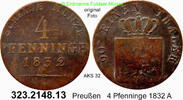 Brandenburg-Preußen 4 Pfenninge 4 Pfennig AKS 32 . 323.2148.13 -