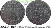 Mainz Erzbistum 12 Kreuzer Anselm Franz Frh. v. Ingelheim 1679-1695 . 323.2019.13 -