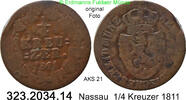 Nassau 1/4 Kreuzer AKS 21 . 323.2034.14 -