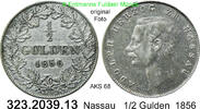 Nassau 1/2 Gulden AKS 68 . 323.2039.13 -