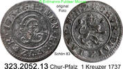 Pfalz Kurlinie 1 Kreuzer Schön 83 . 323.2052.13 Karl-Philipp 1716-1742 -