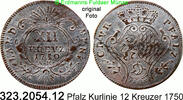 Pfalz Kurlinie 12 Kreuzer . 323.2054.12 . Karl IV. Theodor 1742-1799 -