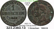 Sachsen Coburg Gotha 1 Groschen AKS 111 . Ernst II. 1844-1893 . 323.2360.13 -