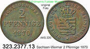Sachsen Meiningen 2 Pfennige AKS 220 . Bernhard II. Erich Freund 1803-1866 . 323.2377.13 -