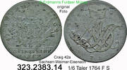 Sachsen-Weimar-Eisenach 1/6 Taler Craig 42a . Anna Amalia 1758-1775 . 323.2383.14 -