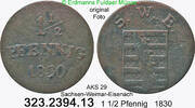 Sachsen-Weimar-Eisenach 1 1/2 Pfennig AKS 29 . Carl Friedrich 1828-1853 . 323.2394.13 -