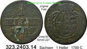Sachsen Albertinische Linie 1 Heller Schön 227 . Friedrich August III. 1763-1806 . 323.2403.14 -