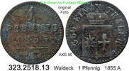 Waldeck 1 Pfennig Georg Victor 1852-1893 . 323.2518.13 -