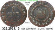 Westfalen, Kgr. 1 Centimes Hieronimus Napoleon 1807-1813 . 323.2521.13 -