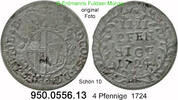 Fulda Abtei 4 Pfennige 78-408 Constantin von Buttlar 1714-1726 Schön 10. 950.0556.13 -