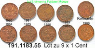 Canada Kanada 9x 1 Cent *58a+*59 KM127,132 9x Ahornblatt -
