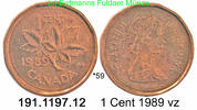Canada Kanada 1 Cent *59 KM132 Ahornblatt . 191.1197.12 -
