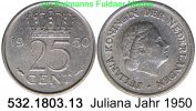 Netherlands Niederlande 25 Cents *67 KM183 Juliana . 532.1803.13 -