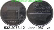 Netherlands Niederlande 1 Gulden *85 KM205 . 532.2073.12 -