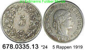 Switzerland Schweiz 5 Rappen *24 KM26 . 678.0335.13 -