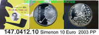 Belgien 10 Euro Silber Georges Simenon . 147.0412.10