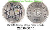 Estonia Estland 10 Krooni Farbmünze Oly'2008 . 286.0460.10