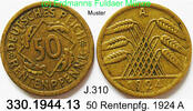 Deutschland, Weimarer Rep. 50 Rentenpfennig J.310 . 330.1944.13 -