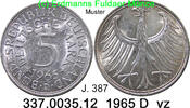 Germany Deutschland 5 DM J. 387 Kursmünze Silber . 337.0035.12 -