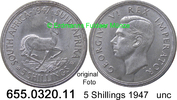 Südafrika South Africa 5 Shillings *43 KM31 Königlicher Besuch