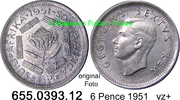Südafrika South Africa 6 Pence *56 KM36.2