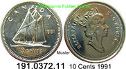Canada Kanada 10 Cents *165.1 KM183 Schiff Perlkreis . 191.0372.11 -
