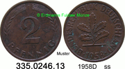 BRD Bundesrepublik Deutschland 2 Pfennig J.381 -
