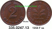 BRD Bundesrepublik Deutschland 2 Pfennig J.381 -