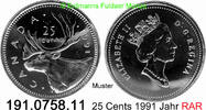 Canada Kanada 25 Cents *166.1 KM184 Caribou . 191.0758.11 -