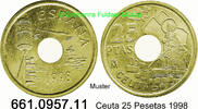 Spanien 25 Pesetas *269 KM990 Ceuta Lochgeld . 661.0957.11 -