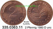BRD 2 Pfennig J.381a . 335.0363.11 -