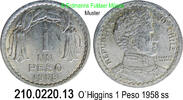 Chile 1 Peso *26 KM179a O´Higgins . 210.0220.13 -