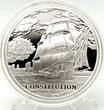 Belarus 20 Rubles 2010 USS CONSTITUTION Sailing Ships Hologram Silver Coin