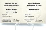 France Frankreich  NOTRE DAME DE PARIS 850 Year Anniversary Medal