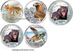 Canada Coins Tuvalu 2011 - 2014 1$ Endangered and Extinct Silver Coin Series 4 x 1 oz. SET -