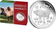 World Coins Australia 0.5$ Lunar Year of the Pig 1/2 oz SIlver Proof Coin Perth Mint -